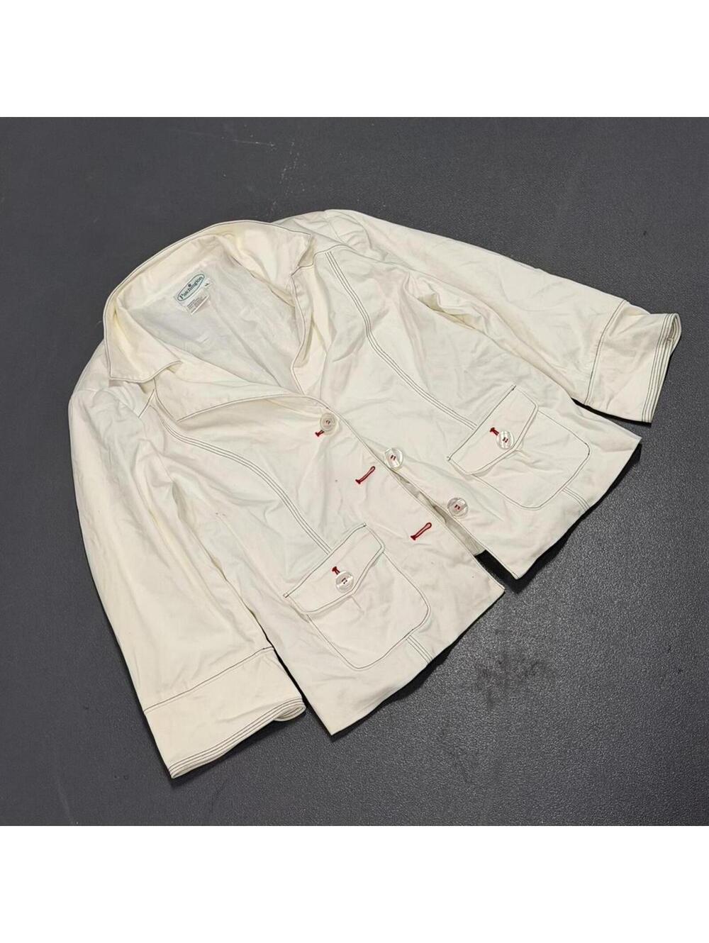 Women's White and Cream Shirt